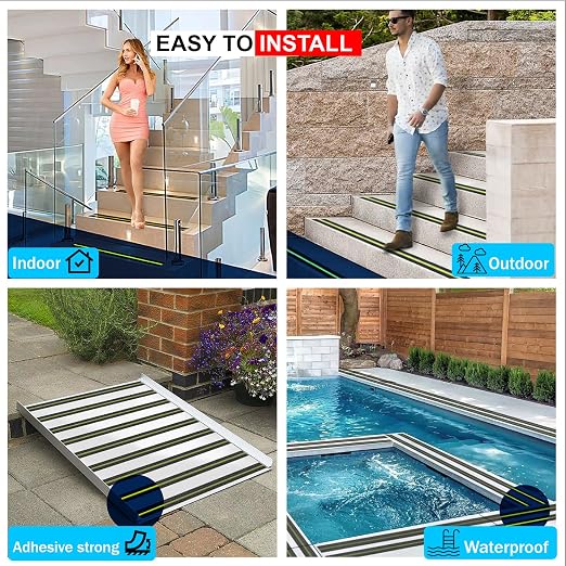 Chesk Grip Tape for Stairs – 2in x 30ft Glow in the Dark Black Grip Tape – Adhesive Stair Treads Non-Slip Indoor and Outdoor – Anti-Slip Stair Strips for Skateboard, Shower, Floor, Steps