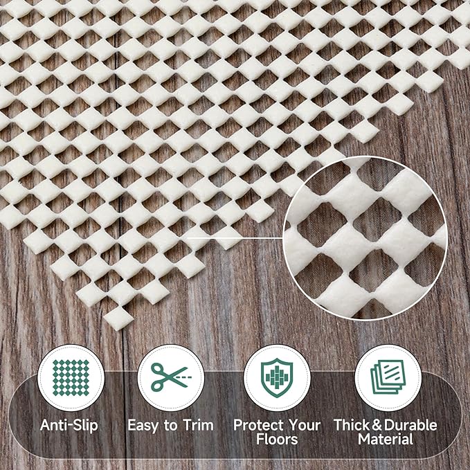 BALEINE Non Slip Rug Pad Rug Gripper for Hardwood Floors, Extra Thick Non Slip Mat Under Carpet (2'x3')
