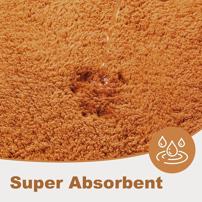 TYUU Bathroom Runner Rug, Ultra Soft Long Bath Mat Machine Washable Super Absorbent Quick Dry Bathroom Runner Rugs 24 x 60 Non Slip, Orange 24" x 60"
