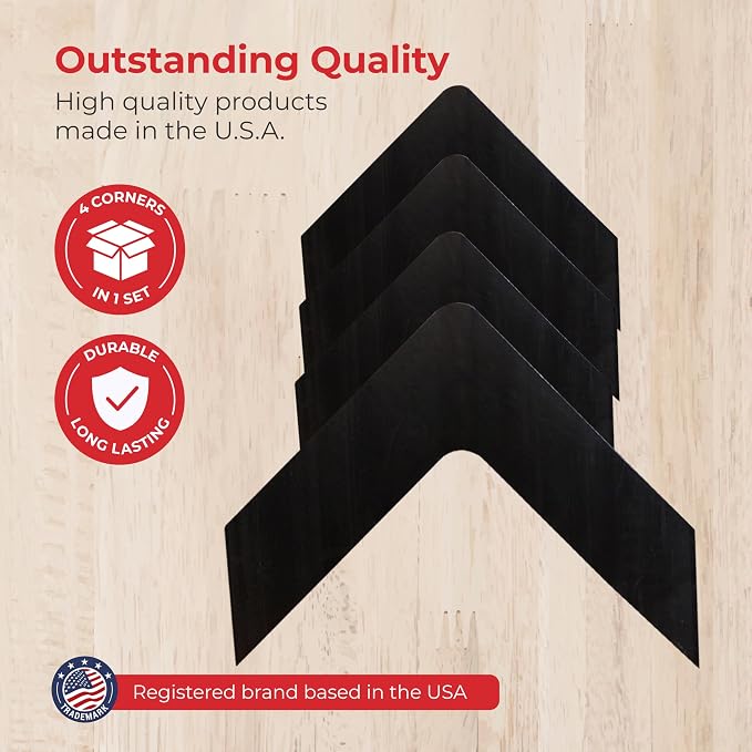 NeverCurl 4-Pack V Shape Rug Corner Grippers - Rug Gripper for Hardwood Floors and Outdoor Surfaces - Stops Curling Corners - Safe Carpet Tape Alternative - Works on Rug Corners Indoors