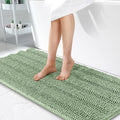 OLANLY Thick Bathroom Runner Rugs 47x24, Extra Absorbent Chenille Striped Bath Rugs, Rubber Backing, Machine Wash Dry, Long Bath Mats for Bathroom, Tub and Shower, Home Decor Accessories, Sage Green