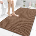 OLANLY Bathroom Rug Mat 44x32, Thick Soft and Absorbent Chenille Bath Mat, Non-Slip Rubber Backing, Machine Washable Quick Dry Bath Rugs for Tub Shower Floor, Home Decor Accessories, Mocha