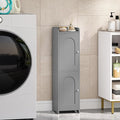 Hzuaneri Bathroom Storage Cabinet, Small Corner Floor Cabinet with 2 Doors and Adjustable Shelf, Narrow Toilet Paper Cabinets, Bathroom Organizer for Small Spaces, 7.9" D x 7.9" W x 29.5" H Gray