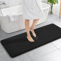 OLANLY Thick Memory Foam Bathroom Runner Rugs 59x20, Extra Soft Absorbent Long Bath Rug, Quick Dry Bath Mats, Non-Slip, Machine Washable Mat for Bathroom, Tub and Shower, Home Decor Accessories, Black
