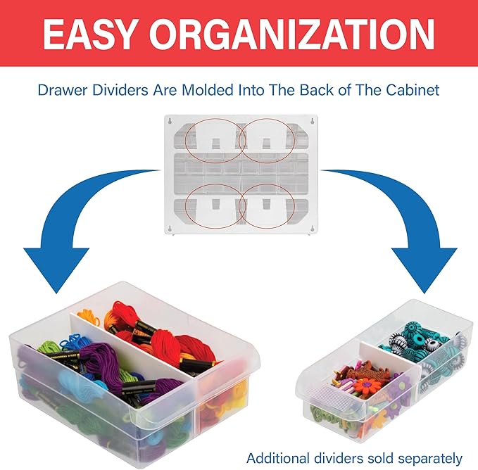 Akro-Mils 64-Drawer Plastic Drawer Storage Cabinet for Garage Organization, Bead Organizer, Building Bricks Storage, Teacher Toolbox, Makeup Organizer, 20" W x 6" D x 16" H, 10164 Yellow
