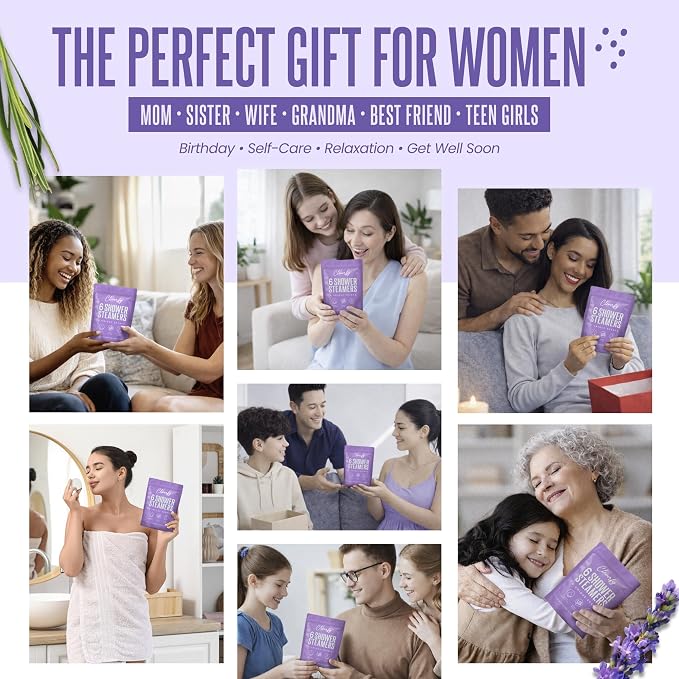 Cleverfy Shower Steamers Aromatherapy - Birthday Gifts for Women, Mom, Wife, Grandma, Her, Best Friend, Daughter, Sister, Teens & Girlfriend - 6 Tablets