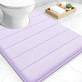 OLANLY Memory Foam Toilet Rugs U Shaped 24x20, Super Soft Absorbent Contour Bath Rugs, Quick Dry, Machine Washable Toilet Mat, Bathmat Floor Carpet, Bathroom Home Decor Accessories, Lavender