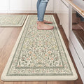 KIMODE Anti Fatigue Mats for Kitchen Floor 20"x47"+20"x32", Boho Farmhouse Kitchen Rugs Sets of 2, Cushioned Kitchen Floor Mats Non Slip, Comfort Standing Mats for Sink Laundry Desk Beige