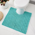 Toilet Rugs U-Shaped Mat 24x24, Contour Bathroom Mat - Ultra Soft & Absorbent Chenille, Quick-Dry, Machine Washable with Non Slip Barrier Backing, Teal