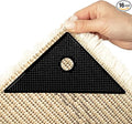 16 Pcs Rug Tape, Gripper for Rug for Hardwood Floors, Double Sided Reusable Carpet Tape Stickers, Rug Anti Slip Grips for Area Rugs, Non Slip Rug Pads (Black)