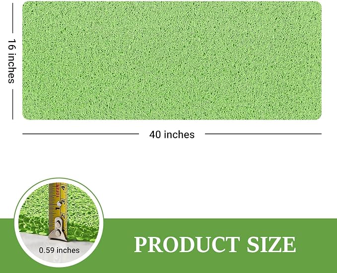 LuxStep Shower Mat Bathtub Mat,40x16 inch, Non-Slip Bath Mat with Drain, Quick Drying PVC Loofah Bathmat for Tub,Shower,Bathroom,Grass Green