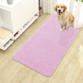 OLANLY Dog Door Mat for Muddy Paws 40x24, Absorbs Moisture and Dirt, Absorbent Non-Slip Washable Doormat, Quick Dry Chenille Mud Mat for Dogs, Entry Indoor Entryway Carpet for Inside Floor, Pink