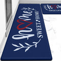 HappyTrends Kitchen Mat for Floor, 2PCS Cushioned Anti-Fatigue Kitchen Rugs, Waterproof Non-Slip Standing Mats and Rugs Set for Kitchen, Office, Laundry, Navy, 17.3"×30"+17.3"×59"
