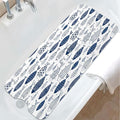 Fish Bathtub Mat Non Slip, Boho Baby Bath Mat for Tub Rubber Tub Mat, Cute Kids Bath Mats for Bathroom Ocean Anti Slip Shower Mat with Suction and Drain Holes Machine Washable, 40″X16″