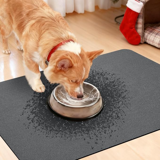 ACCUMTEK Non Slip Bath Mat, Thin Bathroom Rugs Fit Under Door, Quick Dry Bath Mats, Machine Washable Bath Rugs for Bathroom, Bathtub & Kitchen, Charcoal Gray/Upgraded Solid/24 x17