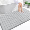 OLANLY Memory Foam Bath Mat 70x46, Super Soft Absorbent Bathroom Rugs, Quick Dry, Machine Washable Shower Floor Rugs, Bathmat Carpet, Bathroom Home Decor Accessories, Light Gray