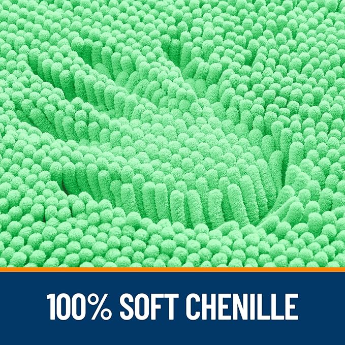 OLANLY Large Bathroom Rugs 40x24, Extra Soft Absorbent Chenille Bath Rugs, Rubber Backing Quick Dry, Machine Washable Bath Mats for Bathroom Floor, Tub and Shower, Home Decor Accessories, Mint Green