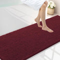 Smiry Luxury Chenille Bathroom Rugs 70x24, Extra Soft and Absorbent Shaggy Bath Mat, Machine Washable, Non-Slip Plush Carpet Runner for Tub, Shower, and Floor, Home Decor Accessories, Burgundy