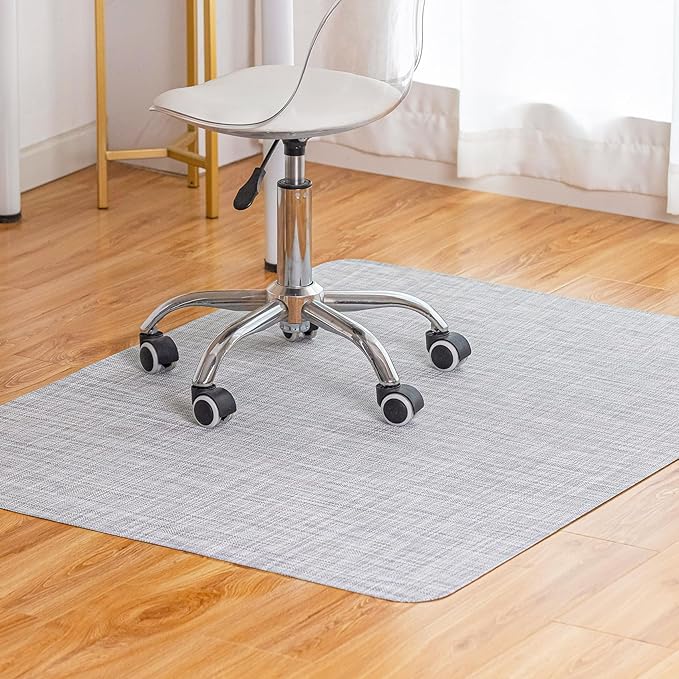 Baroyal Office Chair Mat for Hardwood Floor Under Desk Computer Rolling Chair Mat for Wood/Tile Floor Non-Slip Heavy Duty Desk Rug PVC Plastic Hard Floor Protector 45"x 53" (Mist)