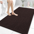 OLANLY Bathroom Rug Mat 44x32, Thick Soft and Absorbent Chenille Bath Mat, Non-Slip Rubber Backing, Machine Washable Quick Dry Bath Rugs for Tub Shower Floor, Home Decor Accessories, Brown