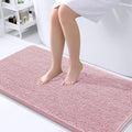 OLANLY Bathroom Runner Rugs 44x24, Soft Absorbent Chenille Bath Rugs, Rubber Backing Quick Dry, Machine Washable Long Bath Mats for Bathroom Floor, Tub and Shower, Home Decor Accessories, Dusty Rose