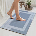 YDKGL Non Slip Bath Mat, Rubber Backing Ultra Thin Bathroom Rugs Fit Under Door Quick Dry Super Absorbent Washable Bath Rug Shower Mat for Bathroom Floor Bathtub Shower Sink, Easy Care Blue 16"x 24"