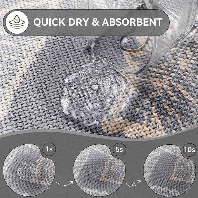 YDKGL Half Circle Bath Mat, Thin Bathroom Rugs Fit Under Door Quick Dry Non Slip Washable Bathroom Mat with Rubber Backing, Absorbent Half Round Shower Rug