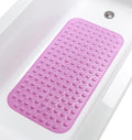 Large Non-Slip Bathtub & Shower Mat 31”x16” (Smooth/Non-Textured Tubs Only) Safe, Clean, Machine-Washable, Superior Grip&Drainage, Vinyl, Opaque Pink