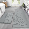YIHOUSE Memory Foam Bathroom Rugs Sets 2 Piece - Extra Thick Ultra Soft Absorbent Bath Mat Set, Non-Slip Machine Washable Bath Rugs for Bathroom, Tub & Shower, Home Decor (17"x24"+20"x46", Grey)