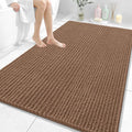 OLANLY Bathroom Rug Mat 59x35, Thick Soft and Absorbent Chenille Bath Mat, Non-Slip Rubber Backing, Machine Washable Quick Dry Bath Rugs for Tub Shower Floor, Home Decor Accessories, Mocha