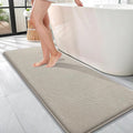 OLANLY Thick Memory Foam Bathroom Runner Rugs 47x17, Extra Soft Absorbent Long Bath Rug, Quick Dry, Non-Slip, Machine Washable Bath Mat for Bathroom, Tub and Shower, Home Decor Accessories, Warm Taupe