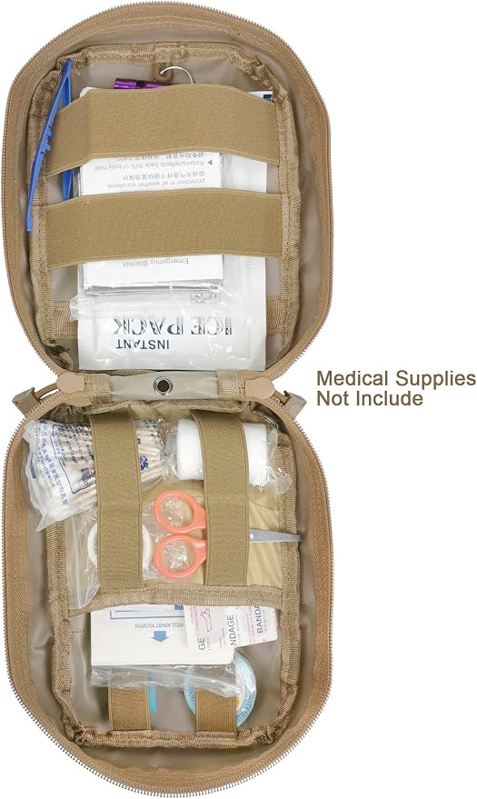 First Aid Pouch Empty Small, Tactical Molle EMT Pouch Compact Medical IFAK Rip Away Untility Bag Pouches