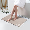 RUERYA Diatomaceous Earth Bath Mat Super Absorbent Non Slip Fast Drying Shower Rug Stone Bath Mat for Bathroom Thin Bathroom Floor Mats Fit Under Door, Machine Washable, 15.7" x 23.6", Taupe