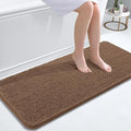 OLANLY Bathroom Runner Rugs 47x20, Extra Soft Absorbent Chenille Bath Rugs, Rubber Backing Quick Dry, Machine Washable Long Bath Mats for Bathroom Floor, Tub and Shower, Home Decor Accessories, Mocha