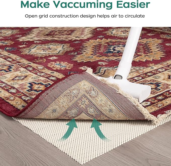 BAGAIL BASICS Non Slip Rug Pad Gripper 10 x 14 Feet Extra Thick Carpet Pads for Area Rugs and Hardwood Floors, Keep Your Rugs Safe and in Place