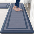 KitchenClouds [2 PCS Kitchen Rugs Cushioned Anti-Fatigue Kitchen Mats for Floor Waterproof Kitchen Rug Set Non-Slip Comfort Standing Mat for Office, Sink, Laundry 20"×30"+20"×60",Blue