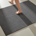 TYUU Large Bathroom Rugs Non Slip Washable Bath Rugs Super Absorbent Bathroom Rug Thin Quick Dry Low Pile Bath Mats, Dark Grey 36"x48"
