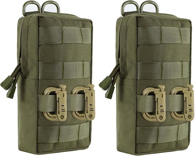 FRTKK 2 Pack Molle Pouches - Tactical Compact Water-Resistant EDC Pouch Bag Small Utility Pouch