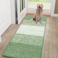 Smiry Dog Door Mat for Muddy Paws, Absorbs Moisture and Dirt, Low-Profile Entryway Mat with Non-Slip Backing, Entry Indoor Outdoor Doormat for Inside Floor (48x30 Inches, Sage Green, Striped)