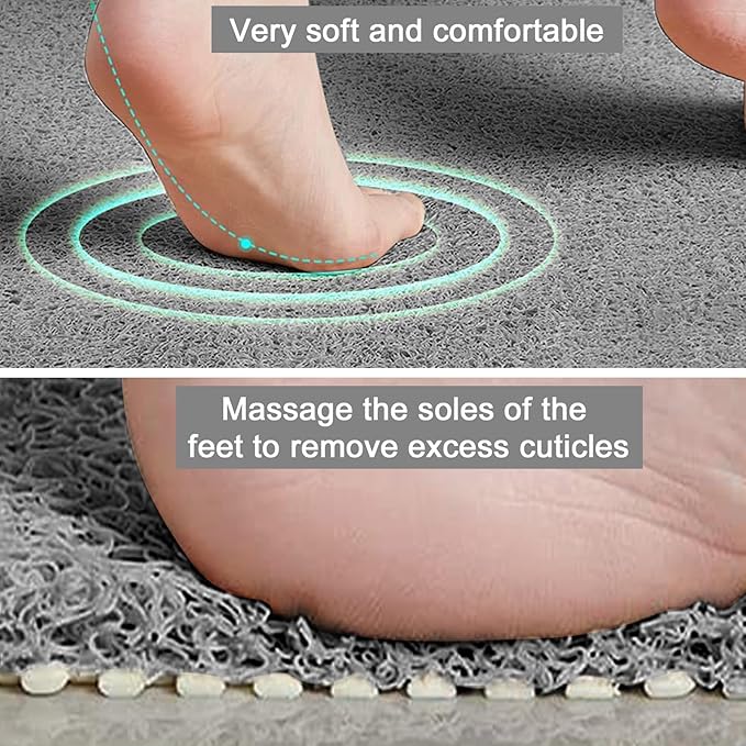 Shower Mat Non Slip, Round Shower Mat for Inside Shower, Non Slip Bathtub Mat, Fast Drying Bath Tub Mats, Loofah Mat for Shower Bathroom, Quick Drying, Resistant (Grey, 32 x 32 Inch)