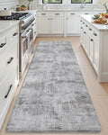 DEXI Kitchen Mats Cushioned Anti Fatigue, 23x86 Floor Padded Runner Rug Non Slip, Waterproof Standing Comfort Memory Foam for Front Sink Laundry, Dark Grey