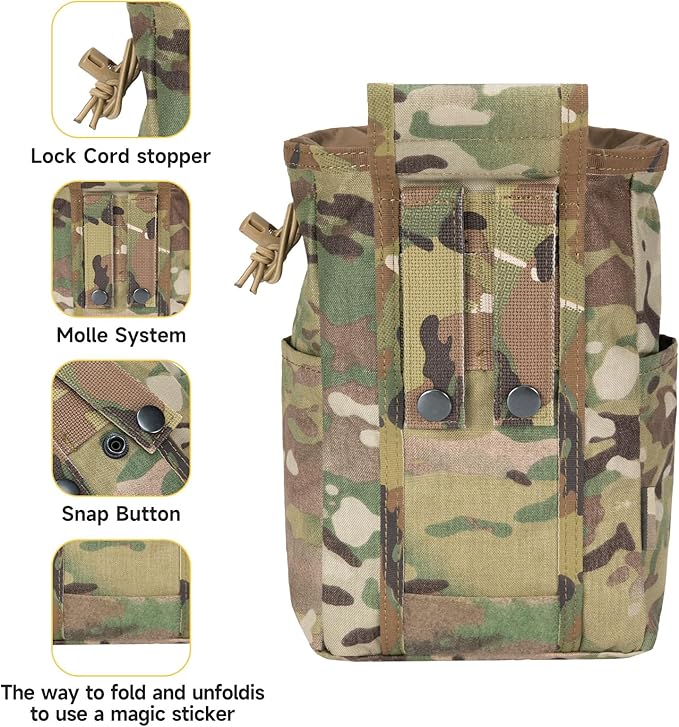 EXCELLENT ELITE SPANKER Molle Dump Pouch Drawstring Magazine Utility Pouch Folding Dump Pouch Waist Bag