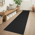KOZYFLY Runners for Hallways 2x6 ft Washable Kitchen Runner Non Slip Rubber Backed Hall Runners Cotton Entryway Runner Rugs Floor Carpet for Indoor Backdoor Bedroom Kitchen, Black/Dark Grey