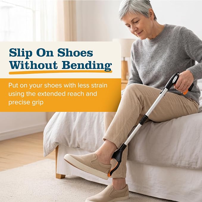 EZPIK Pro 36" Flexible Folding Grabber Tool for Elderly + Magnets, Reacher for Disabled & Seniors Heavy Duty Rotating Grippers for Reaching Underneath, Trash Grabbers & Dressing Stick
