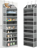 Over the Door Organizer, 5 Large Pockets Hanging Storage with Clear Windows, 10 Mesh Side Pockets, Holds Up to 44 lbs, Behind Door Organizer for Toys, Clothes, Nursery, Closet, Dorm, Gray
