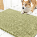 OLANLY Dog Door Mat for Muddy Paws 30x17, Absorbs Moisture and Dirt, Absorbent Non-Slip Washable Doormat, Quick Dry Chenille Mud Mat for Dogs, Entry Indoor Entryway Carpet for Inside Floor, Vanilla