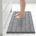 Bcoimo 30"×20" Chenille Bath Mat – Non-Slip with Backing Bath Rug Ultra-Absorbent and Machine Washable Bathroom Mat Quick-Dry Design. Ideal for Bathroom and Tub Areas