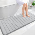 OLANLY Memory Foam Long Bathroom Rugs Runner 59x24, Super Soft Absorbent Bath Mat, Quick Dry, Machine Washable Shower Floor Rugs, Bathmat Carpet, Bathroom Home Decor Accessories, Light Gray