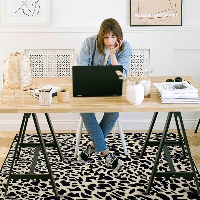 Office Chair Mat for Hardwood Floor, 60"x45" Easy Glide Computer Desk Mat Protector for Rolling Chair Under Desk Rug Nonslip Backing, Machine Wash, (Modern)