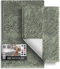 Hearth & Harbor Bathroom Rugs, Chenille Bath Mat - Machine Washable Bath Mats for Bathroom Non-Slip Backing Rubber, Quick Dry Bathroom Mat
